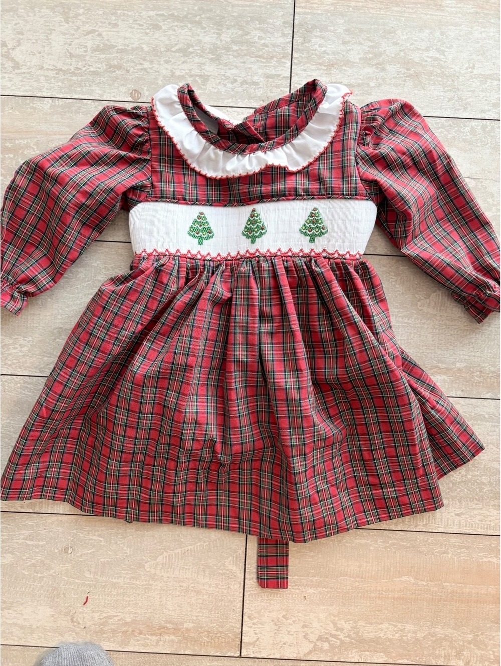Edgehill Collection Baby Girl Red Tartan Plaid Christmas Dress Size 6M